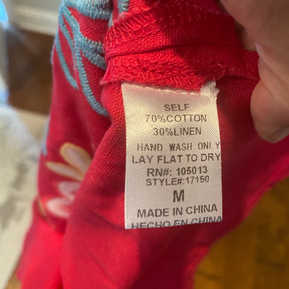 Andree Pink Embroidered Flutter Strap Size Medium - image 5